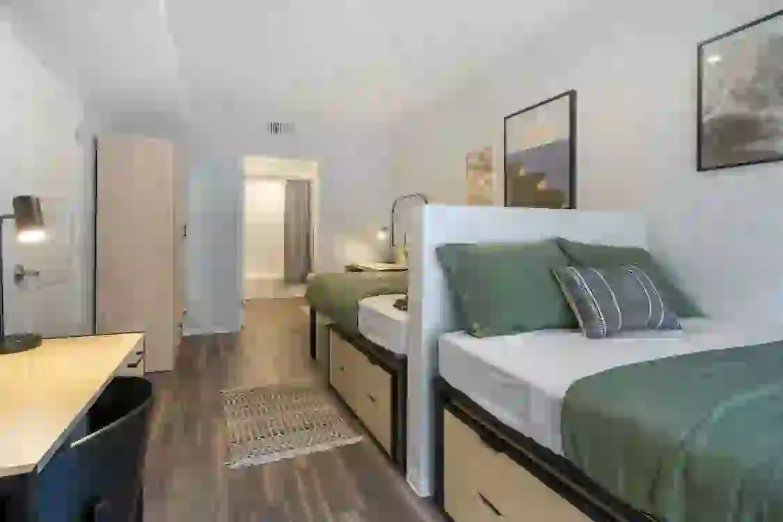 Student bedroom at Identity Logan Park in Berkeley